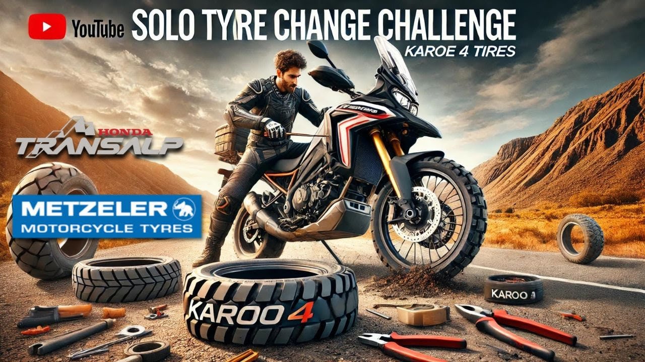 Karoo 4: Solo Tyre Change Challenge on Honda Transalp