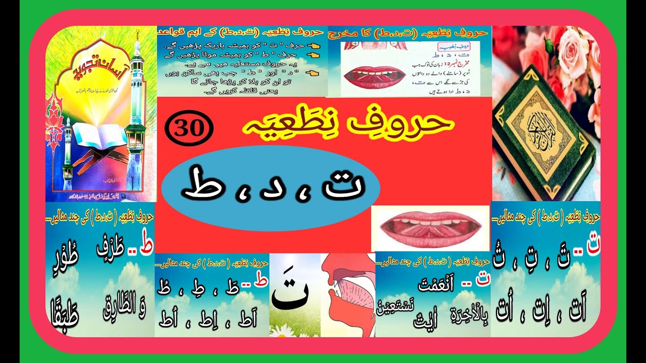 Lesson 30|Makharij|Huroof e Nitaiya|Ta,daal,taa|حروف نِطَعِیہ  ت،د،ط|urdu/hindi|Asan Qaida Tajweed