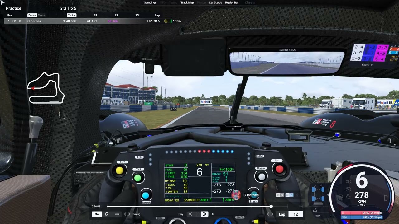 Le Mans Ultimate - Sebring Testing - Toyota GR010 (1:48.590) w/ LICO