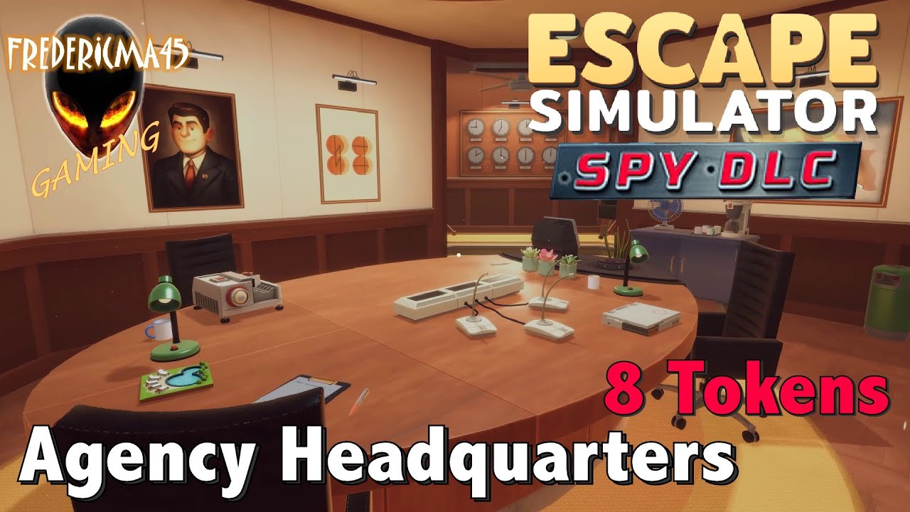 Escape Simulator AGENCY HEADQUARTERS Spy DLC Walkthrough / 8 Tokens Location
