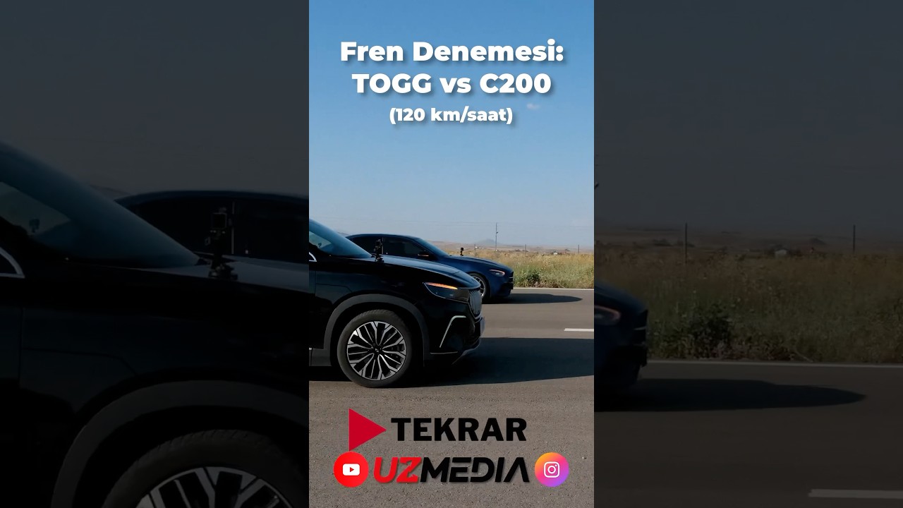 Fren testi: 2.3 tonluk TOGG vs Mercedes C200 4matic | 120km hızla fren testi