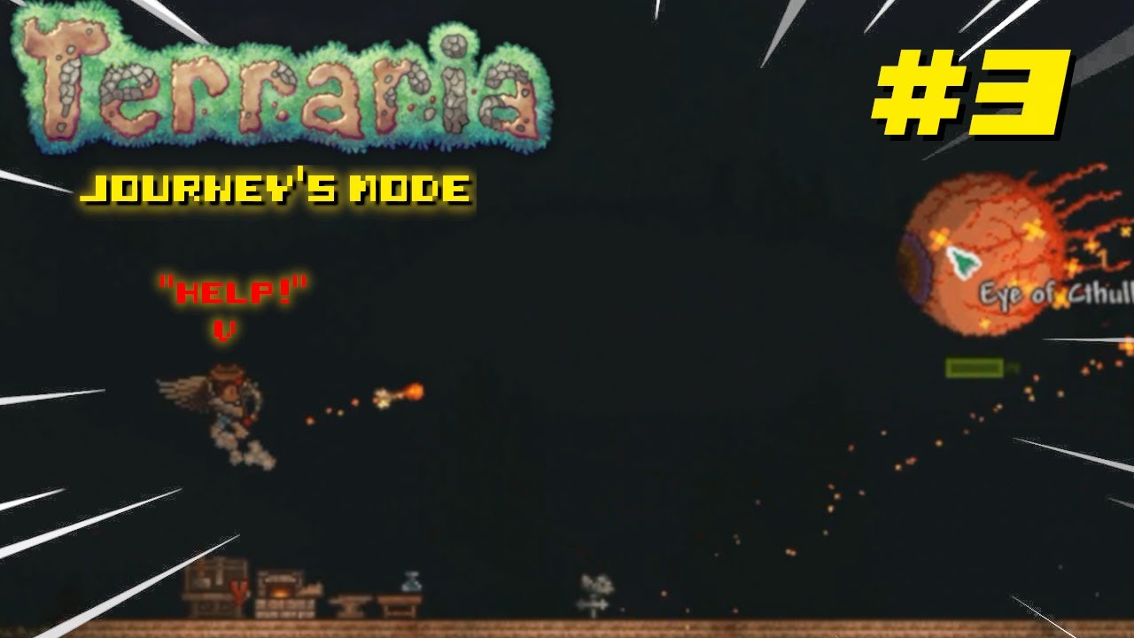 -Terraria Journey's End- Ep. 3: Unexpected Boss Fight! (Journey's Mode)