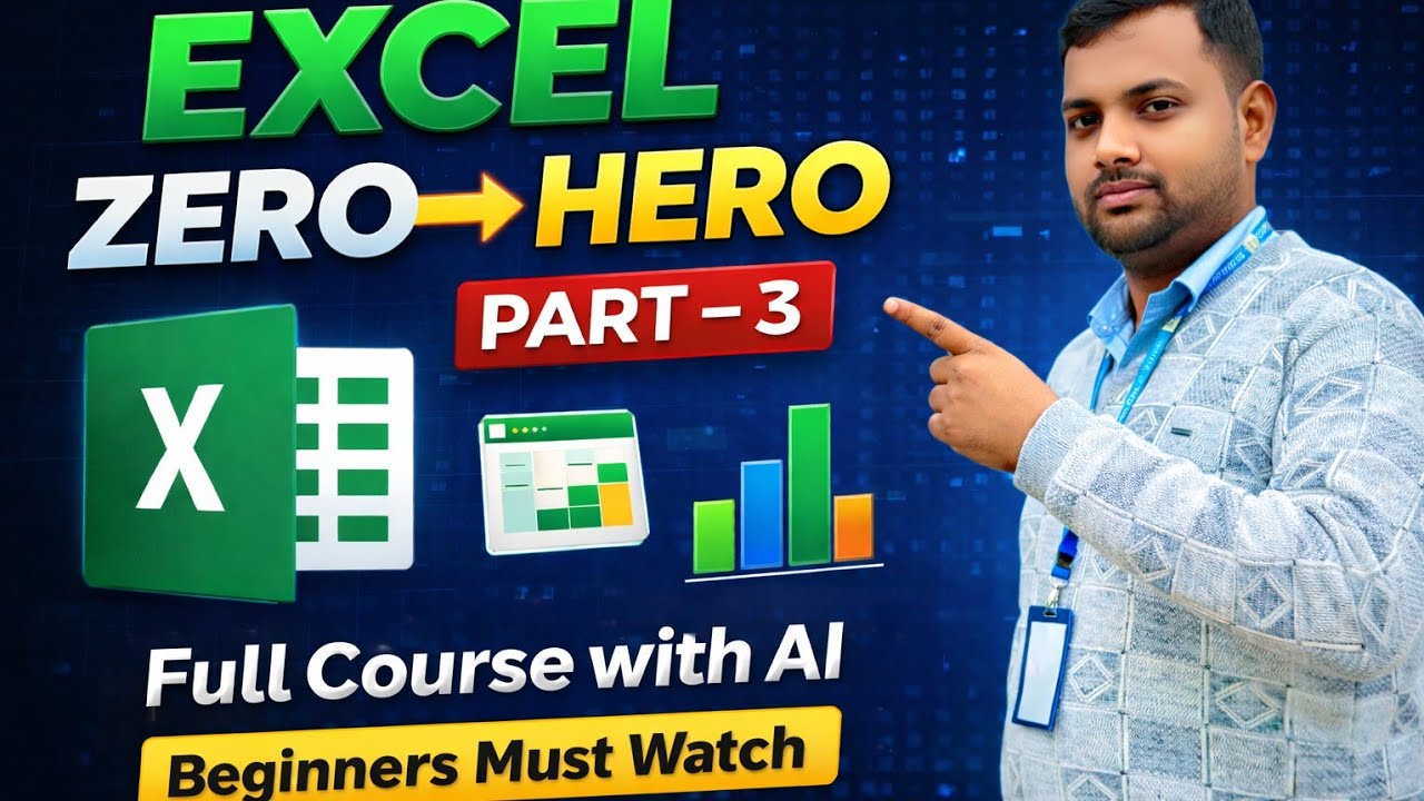 ZERO to HERO in Excel! 📈 Full Step-by-Step Course with AI part-3