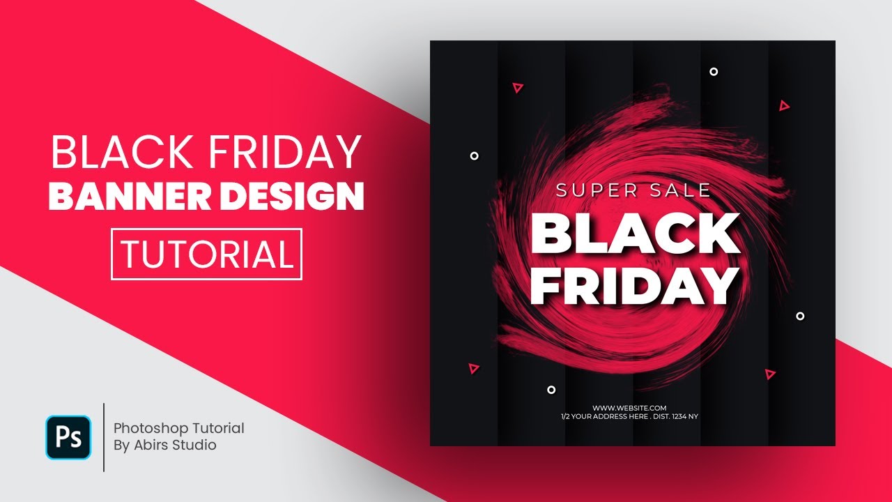 Black Friday Social Media Banner Design | Photoshop CC 2020 Tutorial