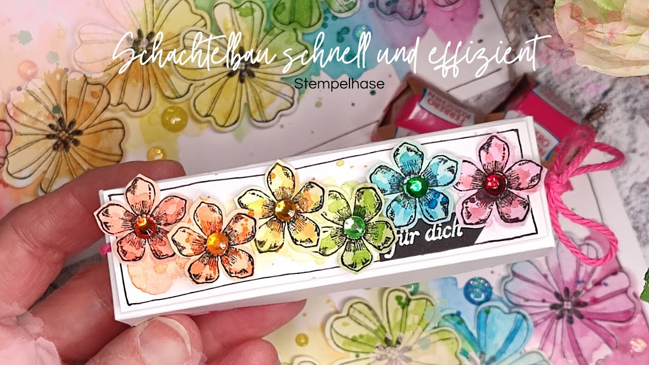 DIY - Bastelanleitung: Schokoladenverpackung aus Papier einfach & schnell mit Blüten aus Aquarell