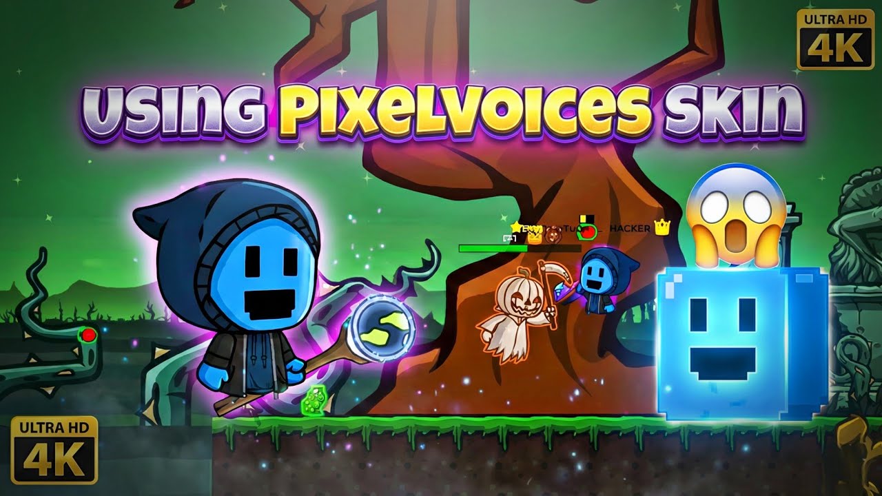 Using Pixel Voices Skin for Playing Evoworld.io💀