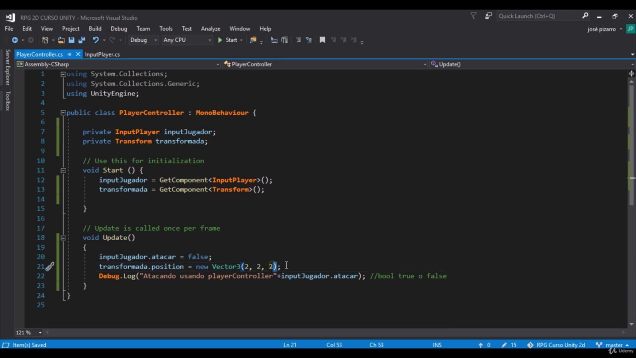 Curso Unity y C# 2019 ( parte 21)  Cambiando variables via script
