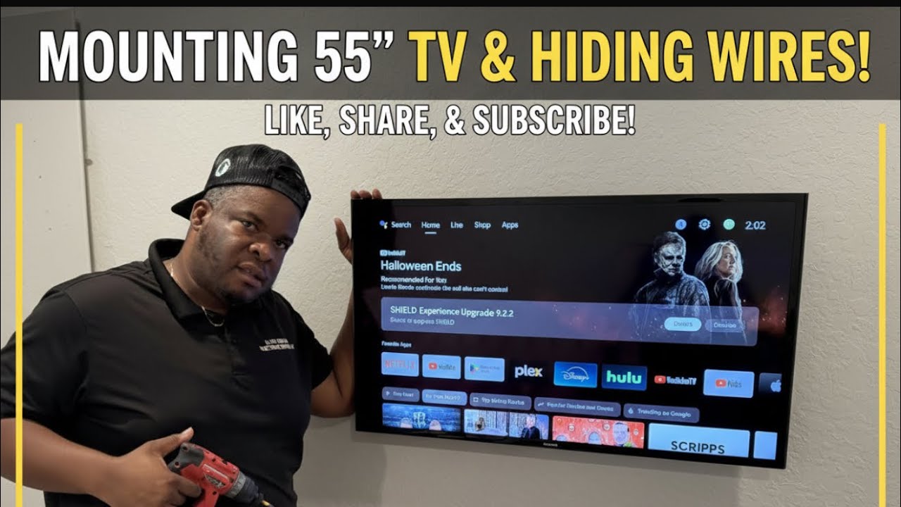 How to Mount a 55” TV & Hide Wires Like a Pro | Clean Wall Install by @alspcrepair 