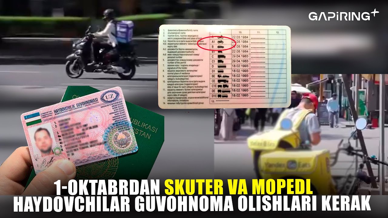 1-oktabrdan skuter va moped haydovchilar guvohnoma olishlari kerak | GAPiRING+