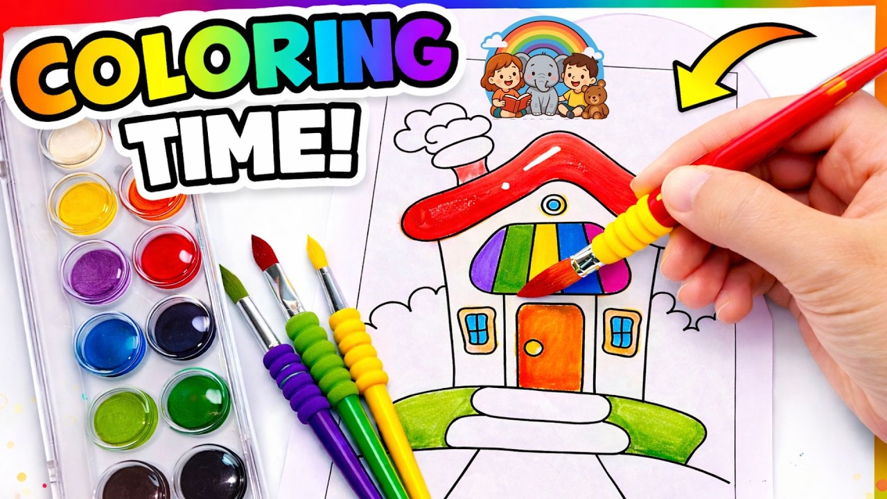 Watch This Cute House Come to Life with Colors! 🎨🏠