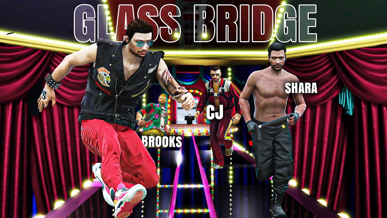GTA 5 : WE PLAYED GLASS BRIDGE SQUID GAME LEVEL IN GTA 🤣