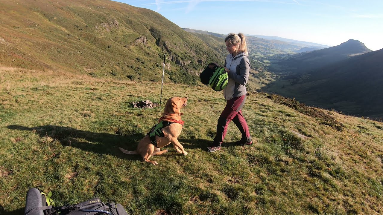 Bivouac avec 4 chiens,  du Col de Cabre au Puy Mary avec le sac de bat KN'1 de  Polytrans