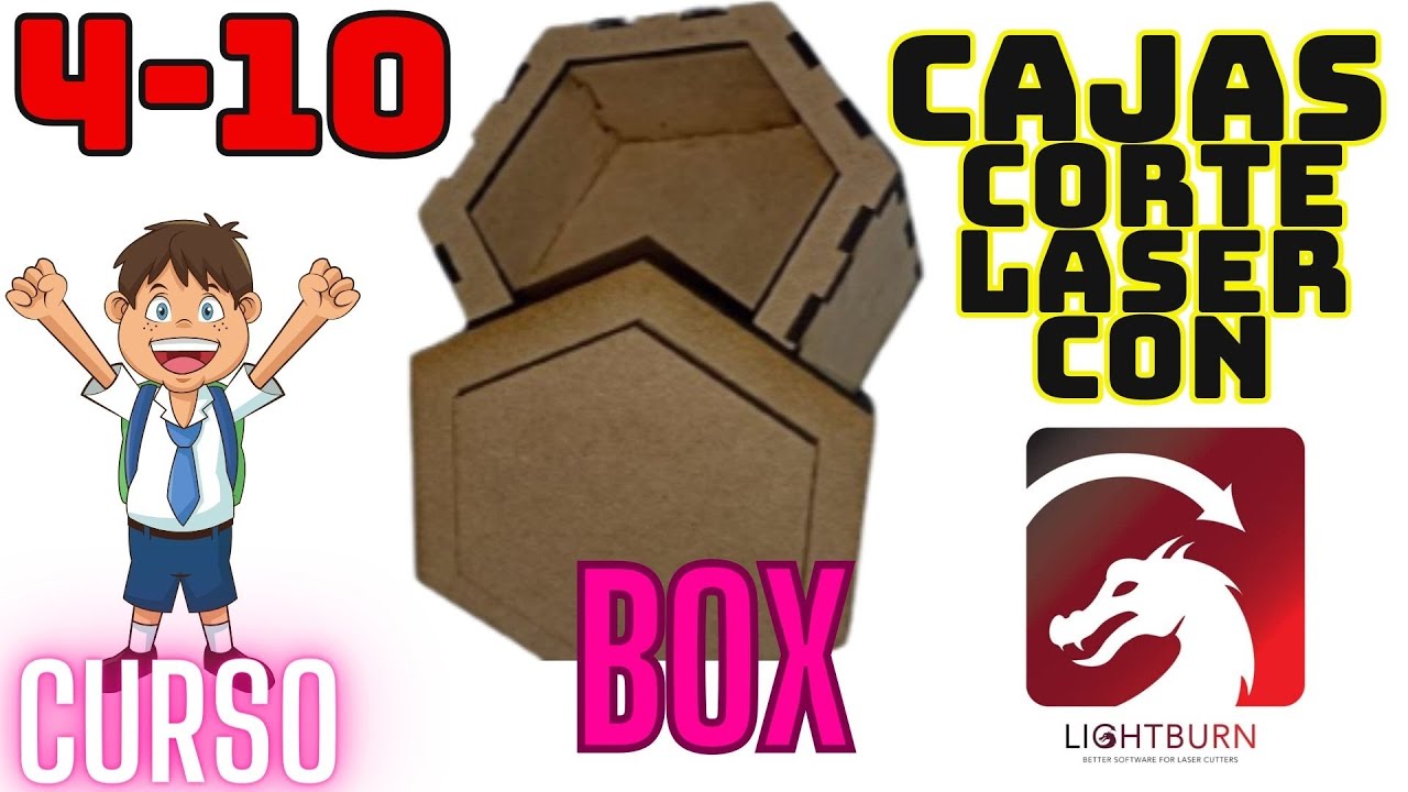 Como hacer tus propias cajas poligonales corte y grabado láser LIGHTBURN! curso boxes 4 de 10