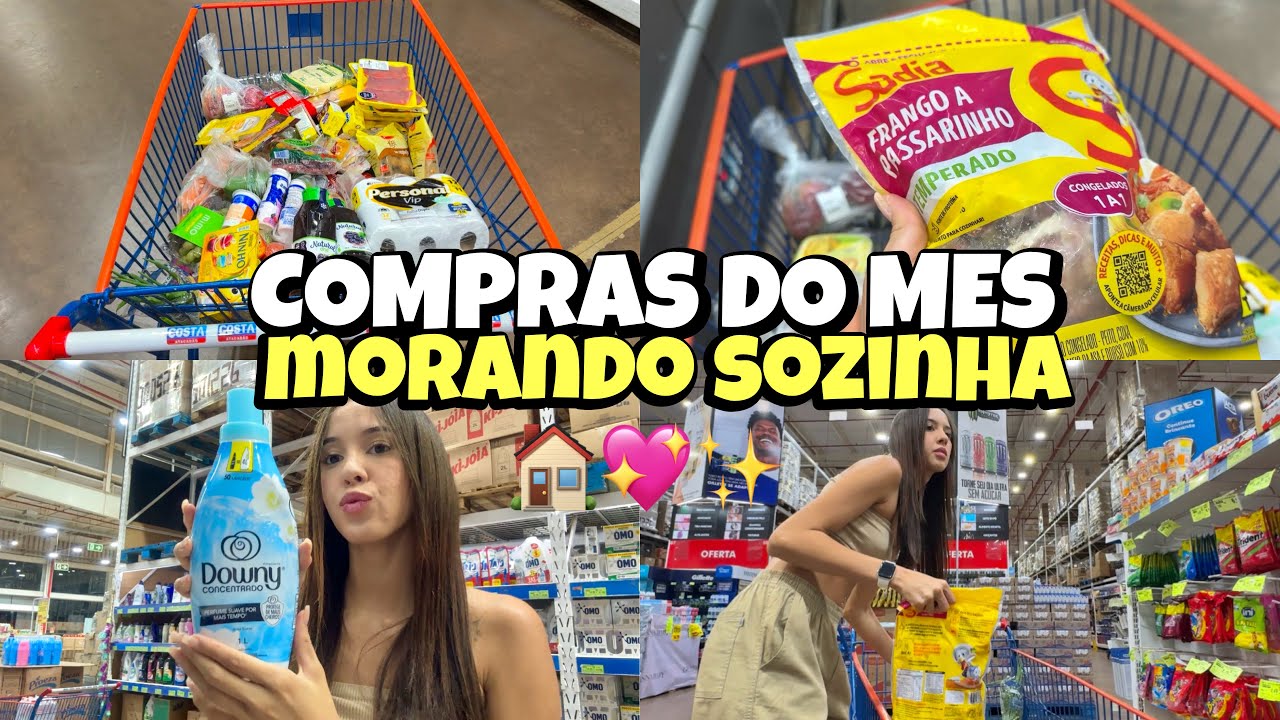 PRIMEIRA COMPRA DO MÊS DO ANO| comprei o necessário| morando sozinha com 19 anos🏠💖✨