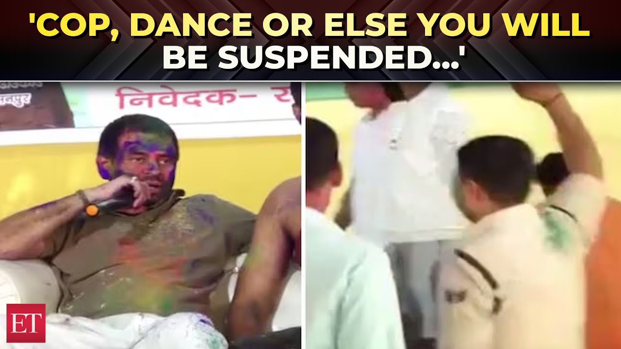 Tej Pratap Yadav stirs controversy, orders cop to dance during Holi celebrations