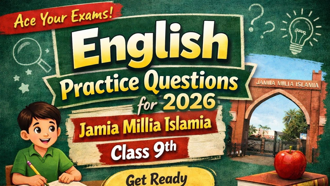 English Practice Questions for Jamia Millia Islamia Class 9th | JMI Entrance Preparation 2026