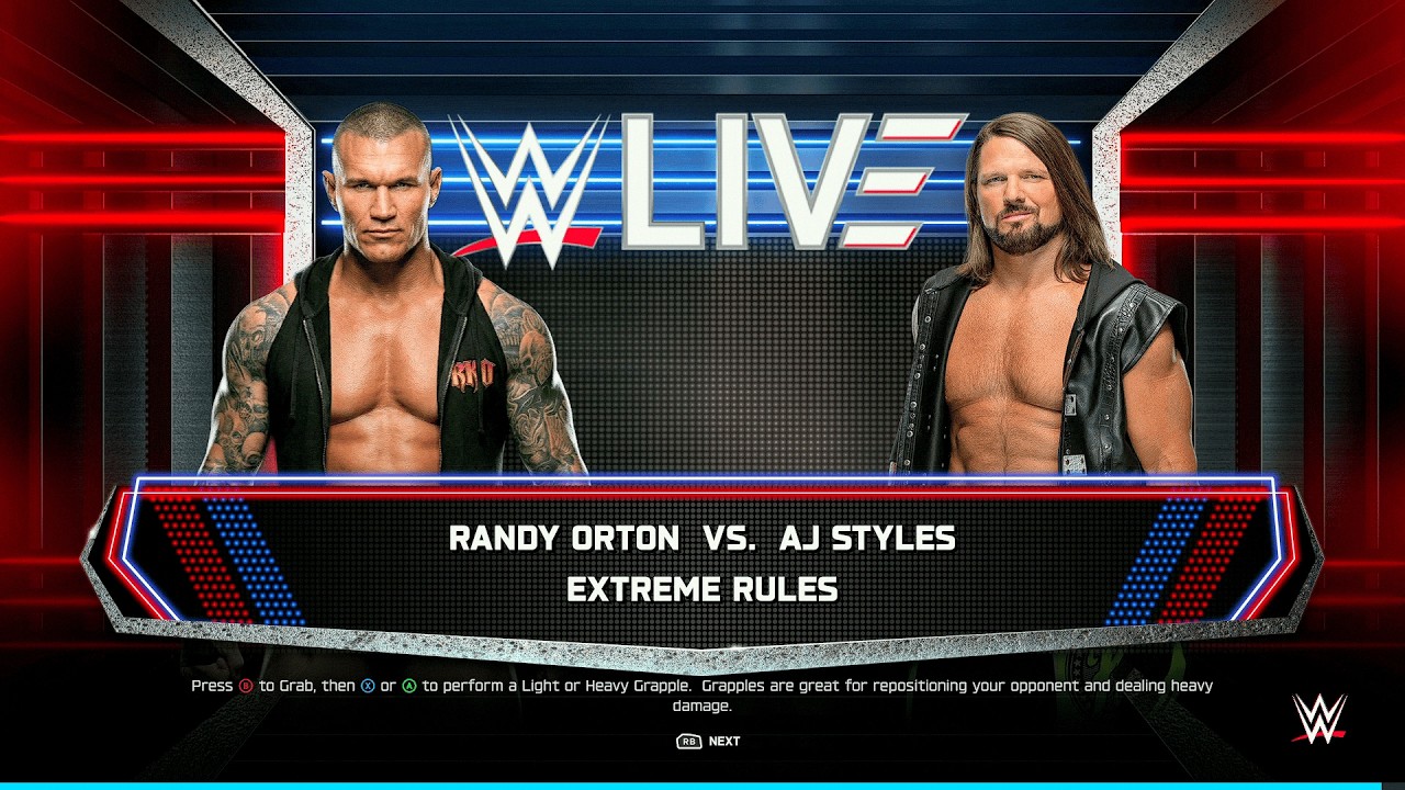 WWE 2K25 FULL MATCH - Orton vs. Styles - Extreme Rules Legend Killer Match