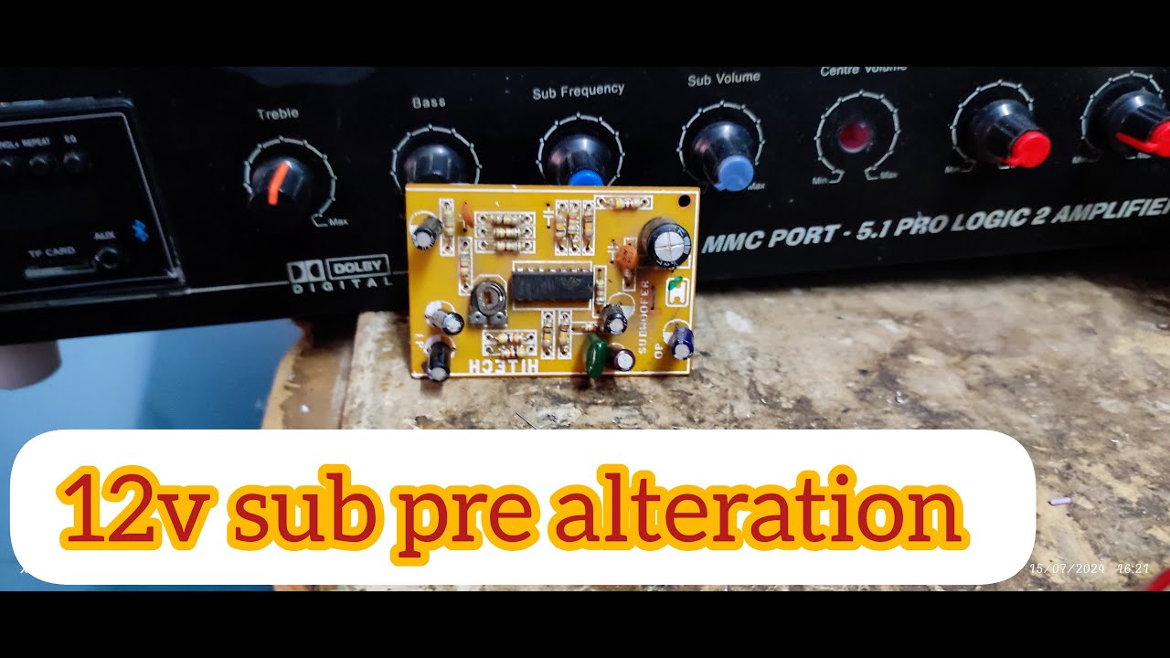 12v sub pre alteration/ 12 volt subwoofer board alteration/single supply subwoofer board