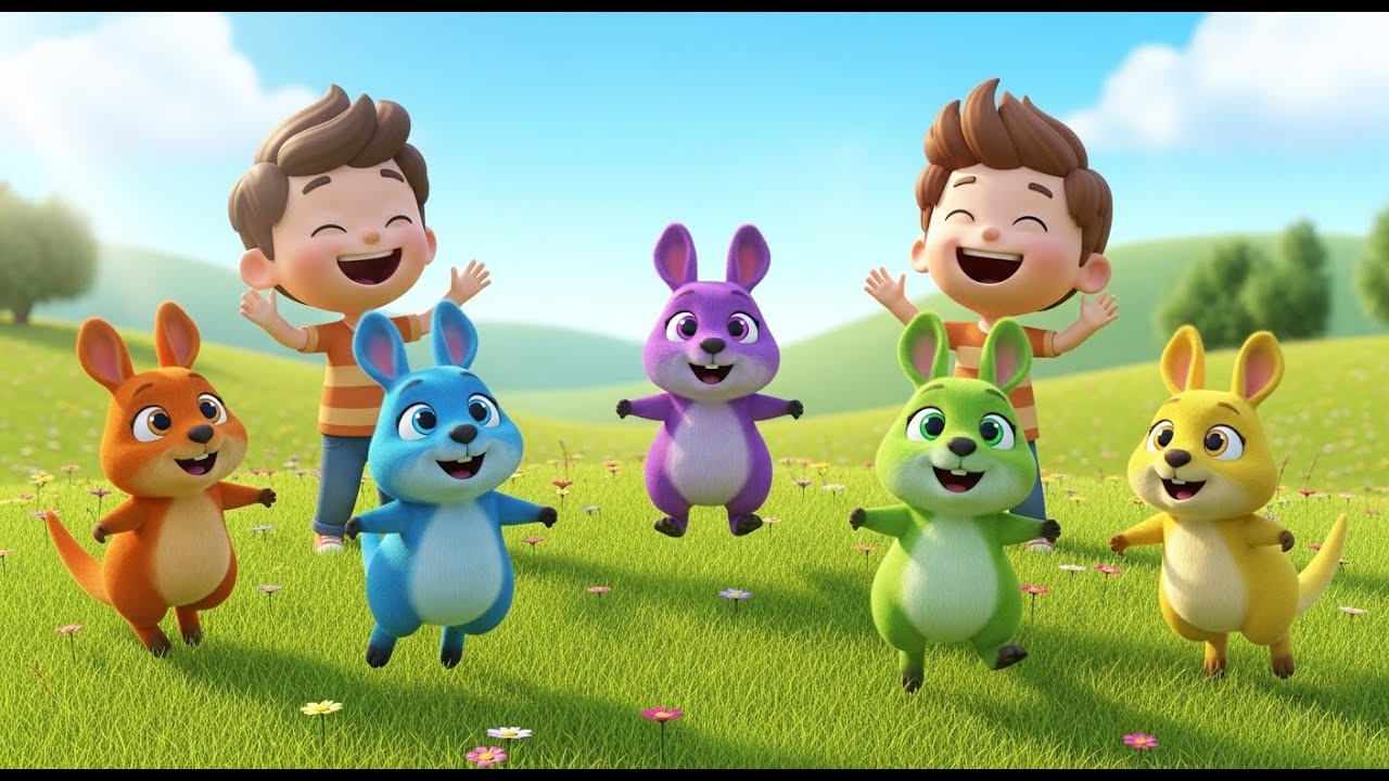 Cinco Pequeños Canguros Hop Hop Hop | Canciones Infantiles y Rimas para Niños