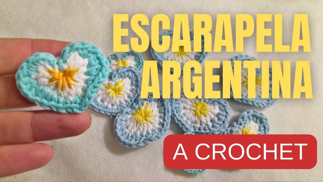 Escarapela corazon  a Crochet 🇦🇷🧶✨ [ESCARAPELA A CROCHET CORAZON]