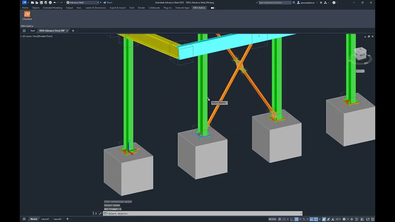 Advance Steel to IDEA StatiCa workflow