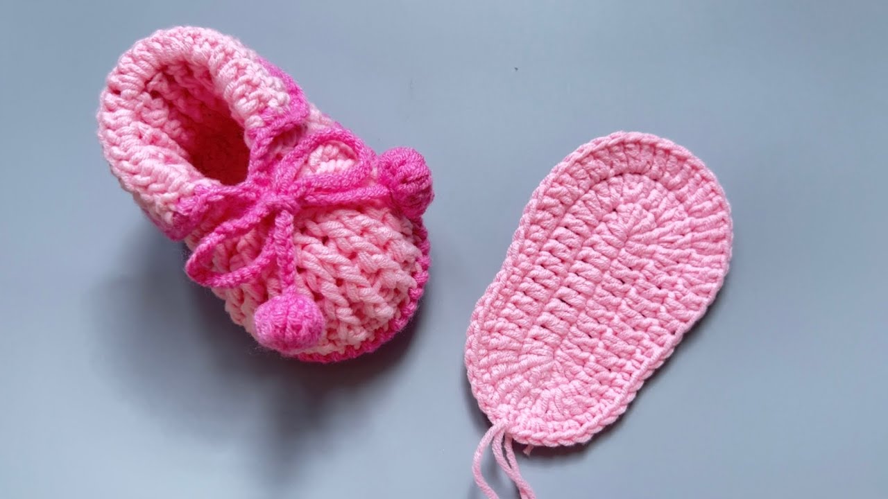 Crochet baby shoes 👟 Móc đế giày len cho bé - có tăng giảm size