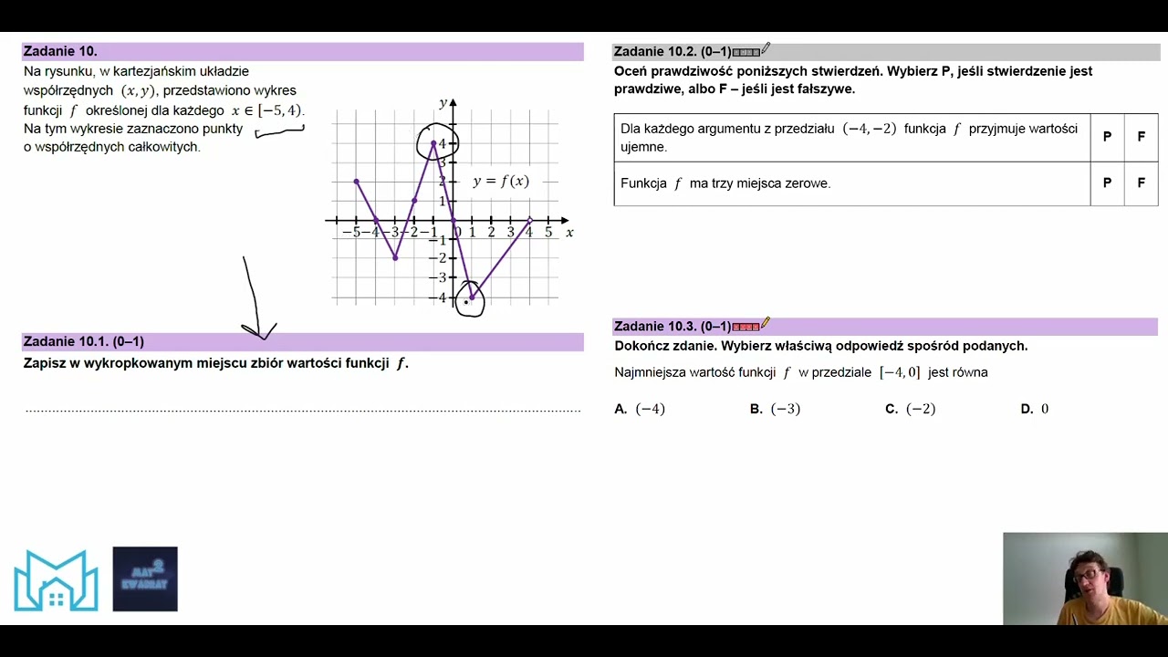 Matura 2023 | Matematyka | Poziom podstawowy | arkusz CKE, wrzesień 2022, zad. 10 (10.1, 10.2, 10.3)