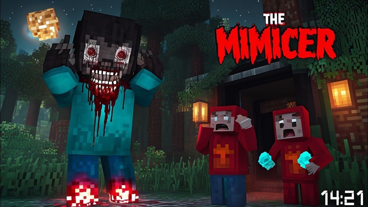 I survived most terrifying creature in my world 👻 #mimicer #minecraft 💀👻