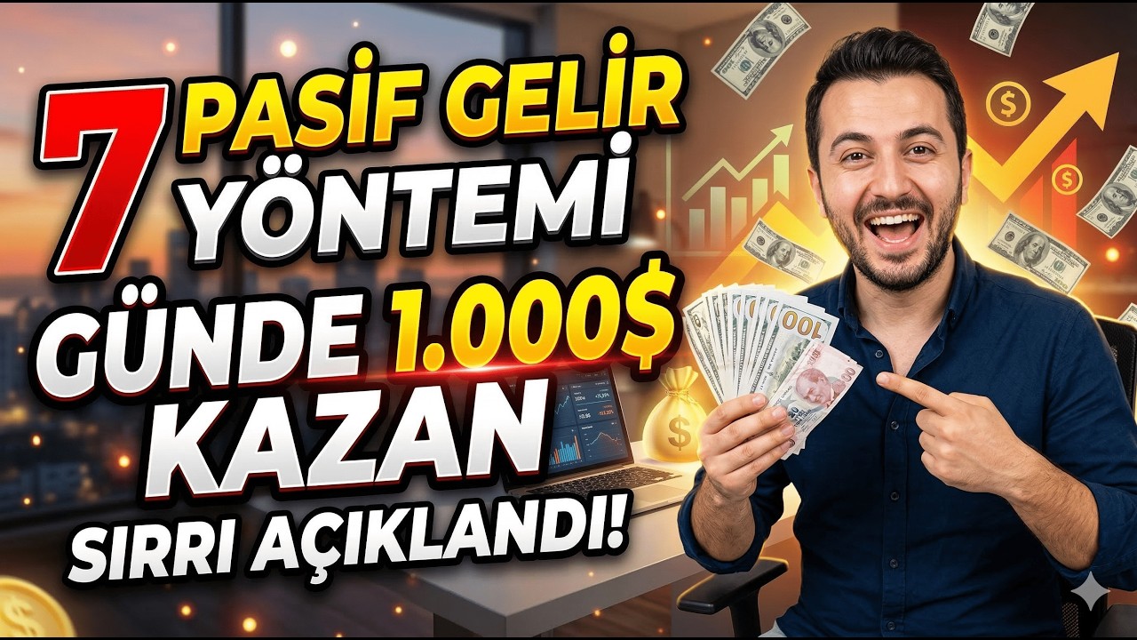 7 Pasif Gelir Y&ouml;ntemi ile G&uuml;nde 1.000$ Kazanmanın Sırrı