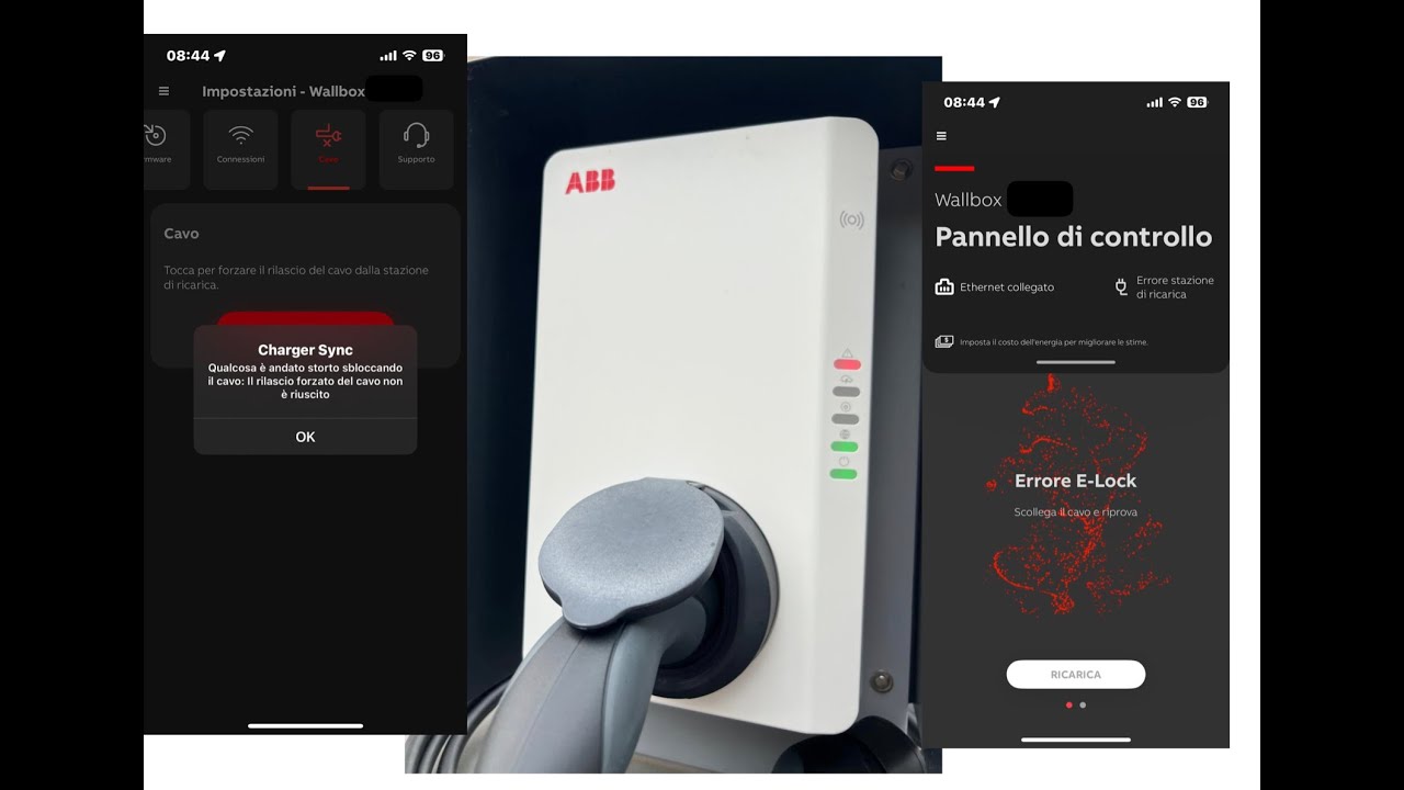 ABB Terra AC 7,4 Wall box - Errore E Lock, non si riesce ad estrarre la spina. Ecco come sbloccarla.