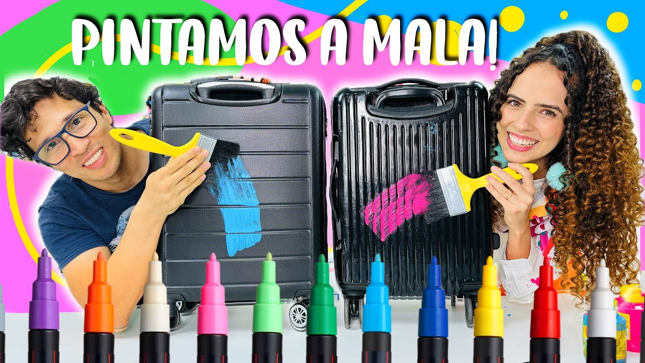 PINTAMOS NOSSA MALA DE VIAGEM! Ser&aacute; que ficou bom??? Paula Stephania
