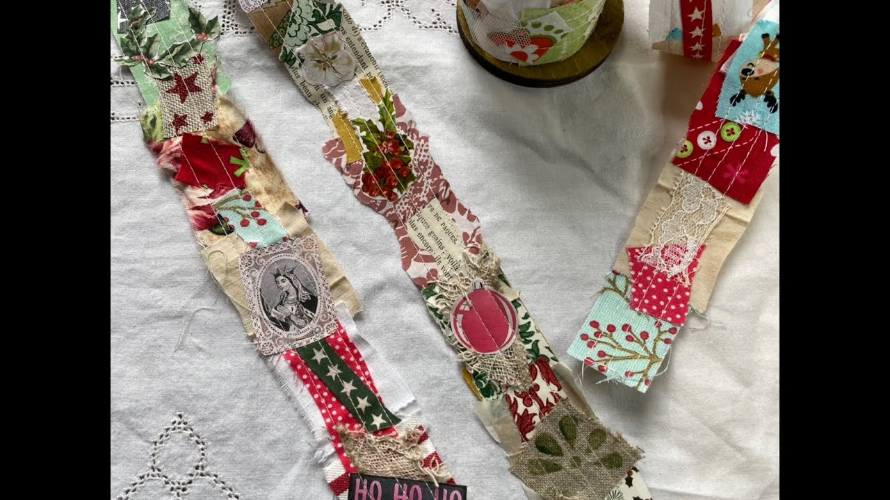 Christmas junk journal making super fast and easy mixed media snippet rolls