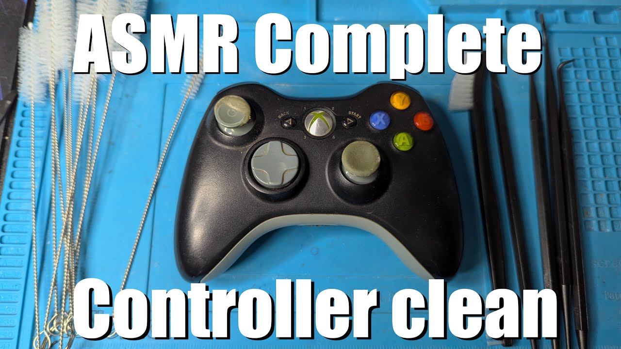 ASMR Xbox 360 controller clean | full deep clean, no talking.