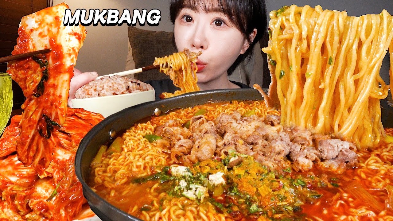 💗요즘 핫한 우지라면..☺️ 매운 겉절이 담그자마자 마무리로 밥 말아서 먹방🍜 Beef ramyun, Spicy kimchi MUKBANG