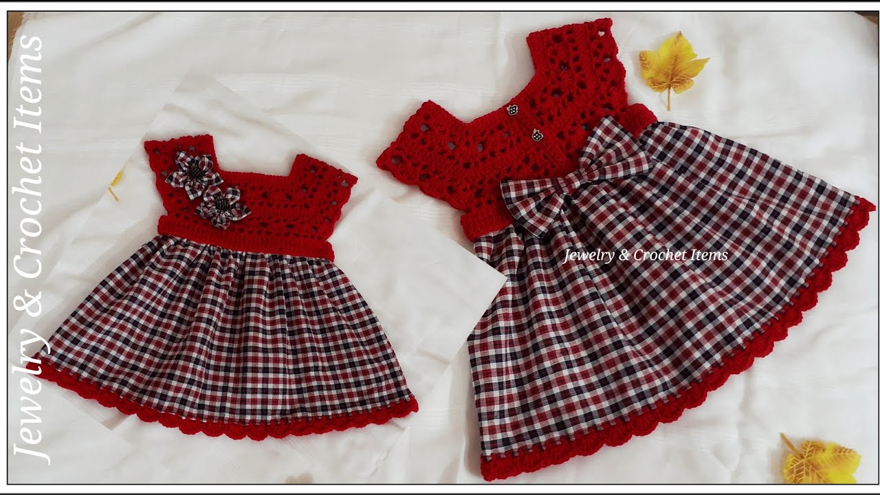 How To Crochet Baby Frock Using Fabric
