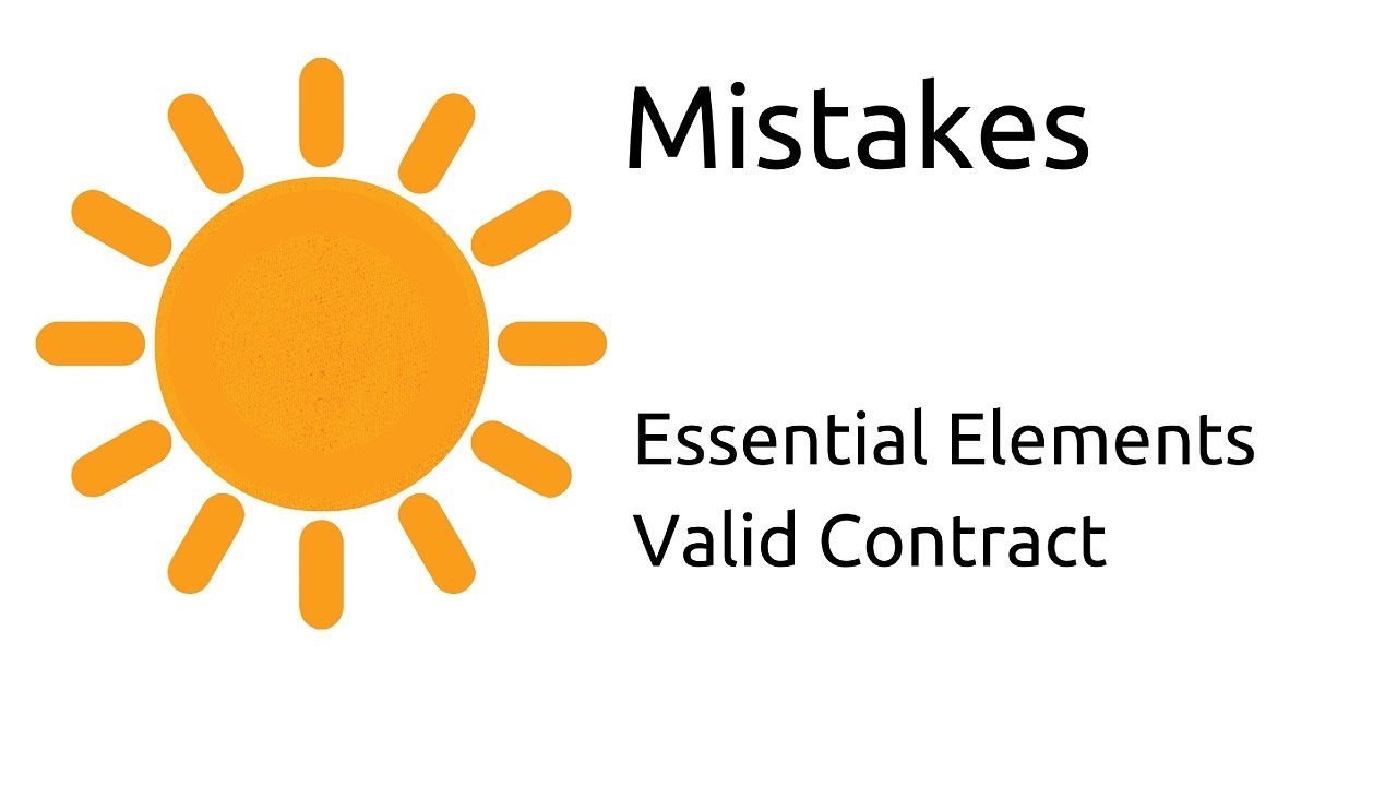 What is Mistakes | Other Essential Elements of a Valid Contract | CA CPT | CS & CMA Foundation