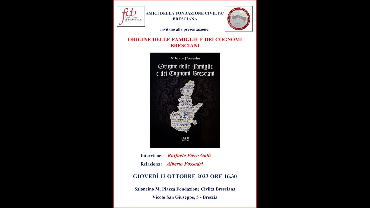 Origine delle famiglie e dei cognomi bresciani