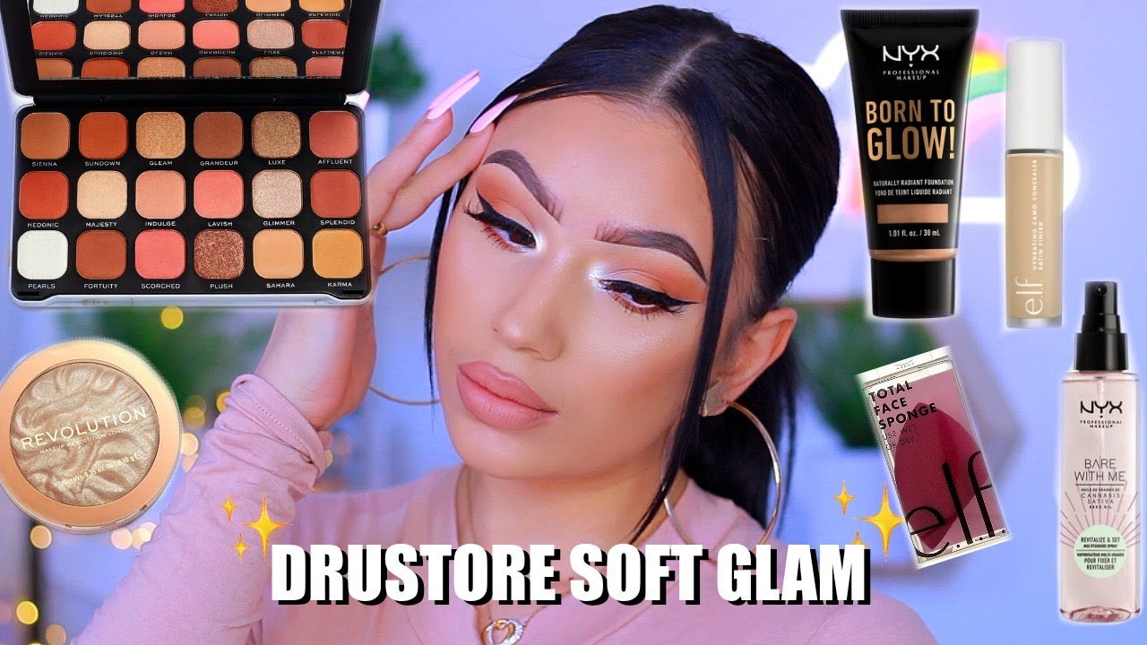 SOFT GLAM ✨ USING ALL DRUGSTORE MAKEUP PRODUCTS
