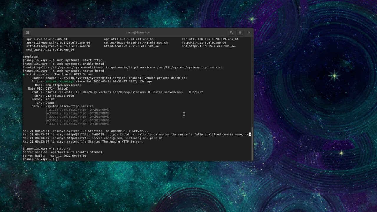 install Apache HTTP Server on CentOS 9 Stream