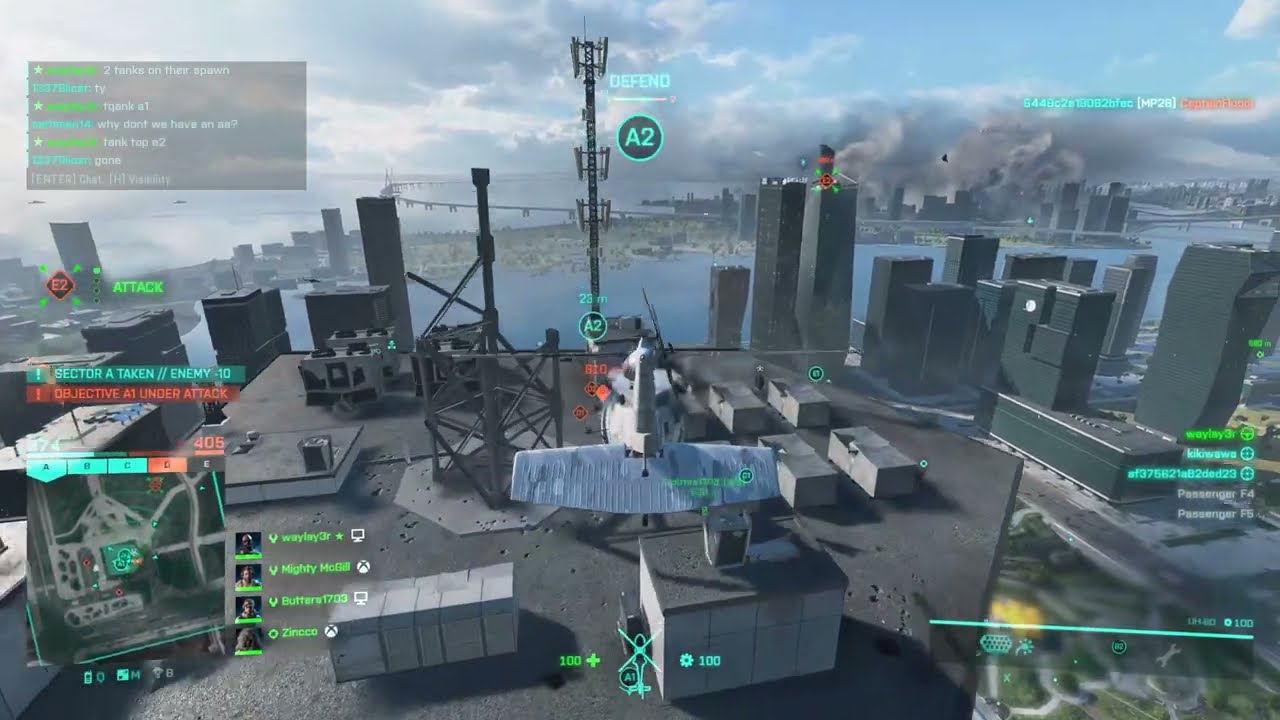 UH60 Skyscraper Minigun Runs - Battlefield 2042