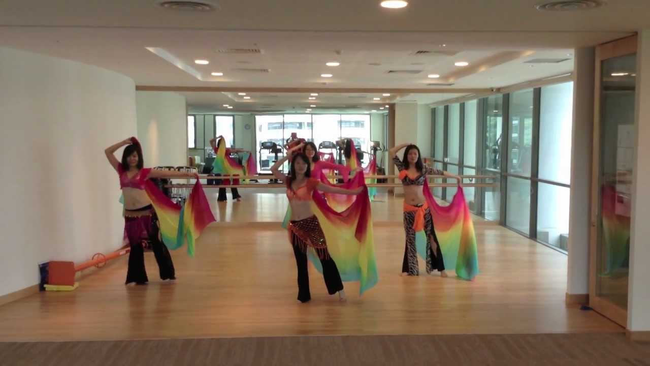 Jessy Zhou Belly Dance Class -- Veil+Poi Veil.mov