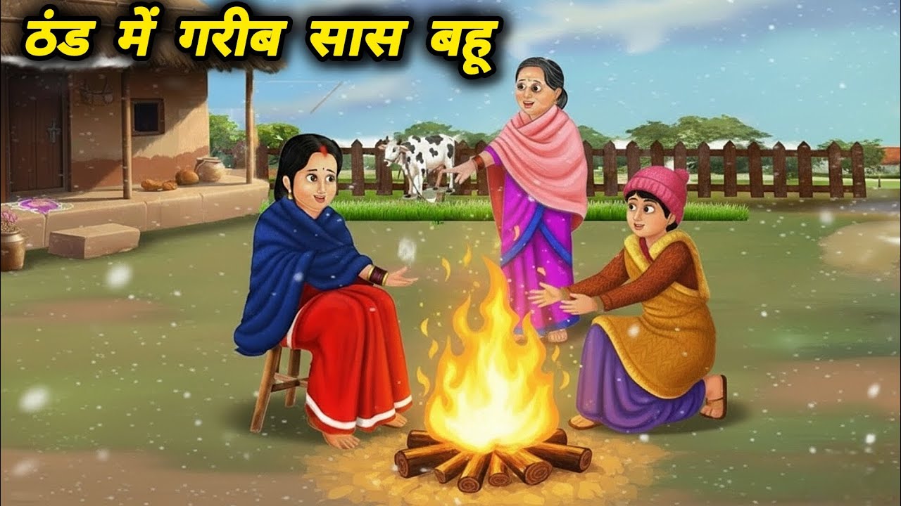 ठंड मे  गरीब  सास-बहू | Hindi Cartoon| 