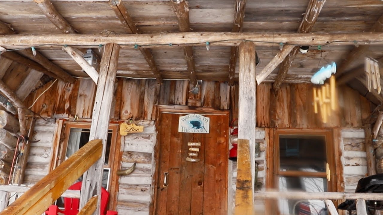 Log Cabin Doorway | Visiting Terry's Off Grid Cabin