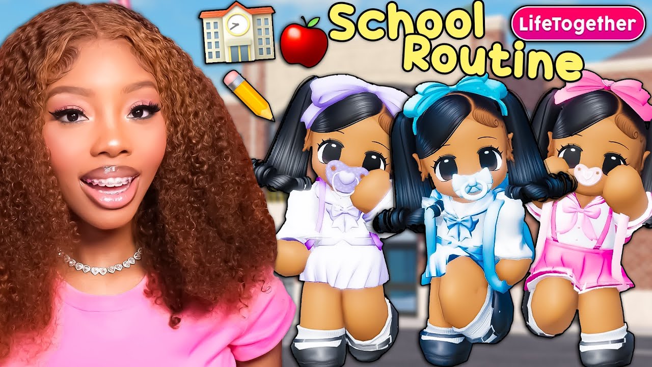 REALISTIC TRIPLETS SCHOOL MORNING ROUTINE | Roblox Life Together Rp Snapchat