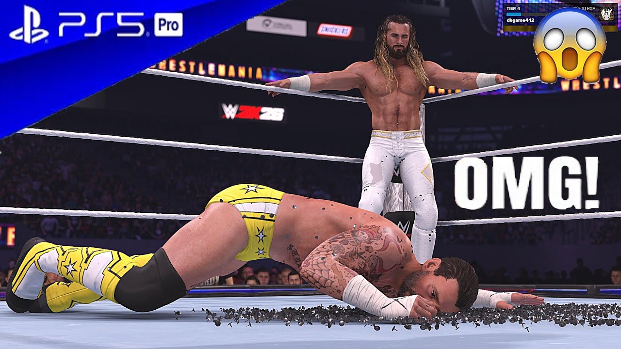 WWE 2K26 – Roman Reigns vs. Seth Rollins vs. CM Punk – WrestleMania 41 Main Event | PS5 Pro [4K60]