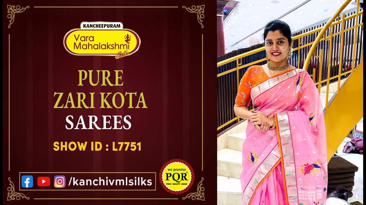 Pure Zari Kota Sarees Collection | WhatsApp 89 0001 0002 | Kancheepuram Varamahalakshmi Silks LIVE