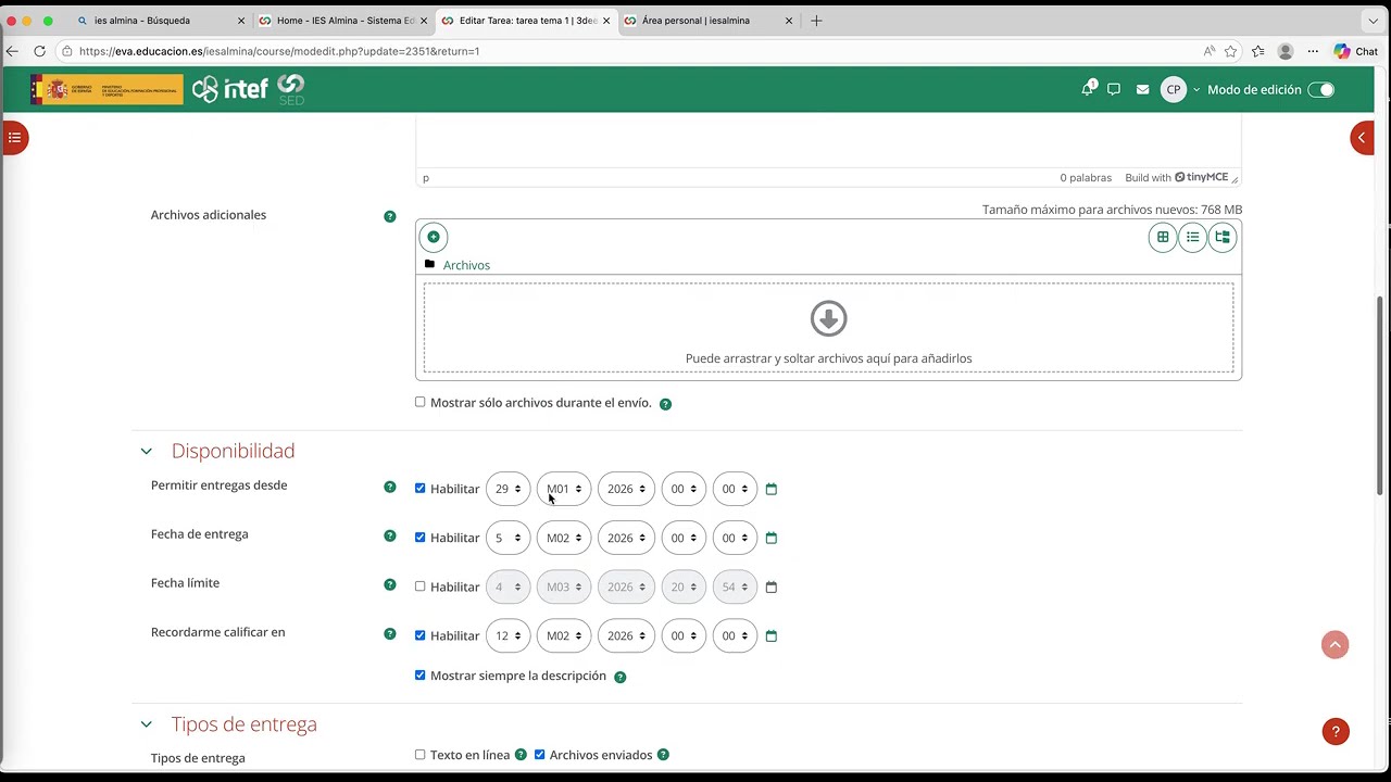 Cálculo calificaciones en moodle