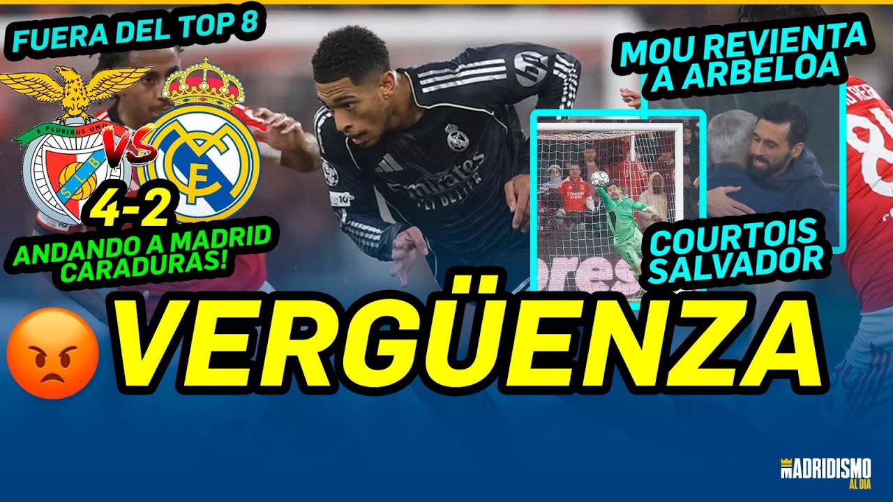 ⚪🟣🔥VERGÜENZA DE PARTIDO, FUERA DEL TOP 8 y la CULPA ERA DE XABI ALONSO🤣 | BENFICA 4 REAL MADRID 2