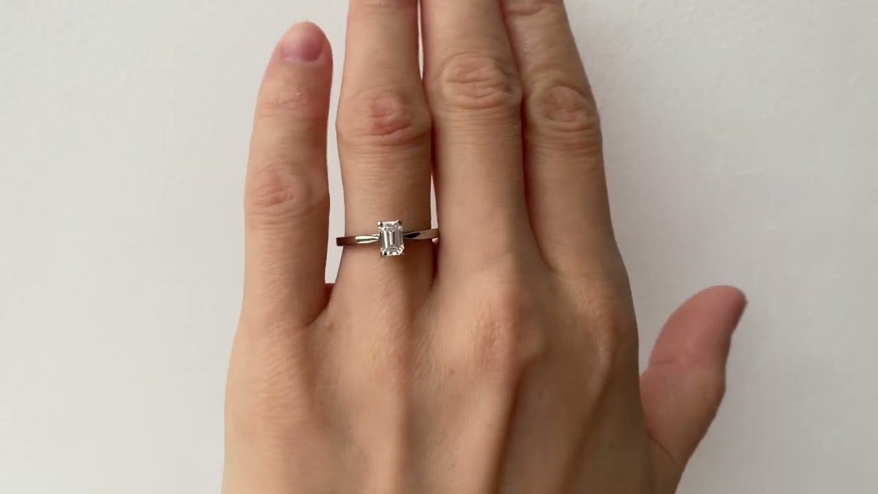 0.5 ct Emerald Cut Diamond Ring in Futuristic Style - Style #3790 - PIERRE