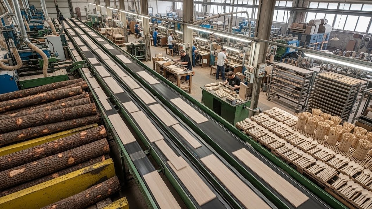 Inside a Wood Factory &ndash; How Wooden Spoons and Chopsticks Are Made (Full Process)